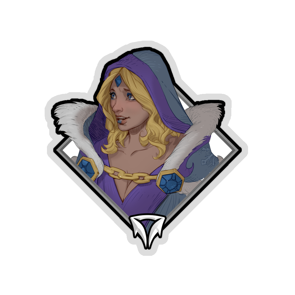 Gold Crownfall Sticker - Crystal Maiden