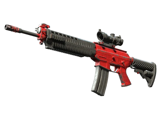 SG 553 | Candy Apple (Battle-Scarred)