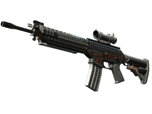 StatTrak™ SG 553 | Heavy Metal (Battle-Scarred)
