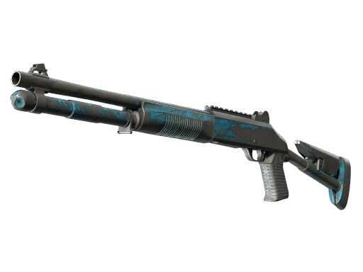 Souvenir XM1014 | VariCamo Blue (Battle-Scarred)