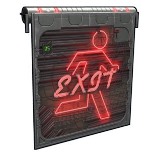 Neon Exit Garage Door