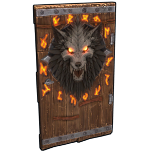 Wolf Warrior Wooden Door